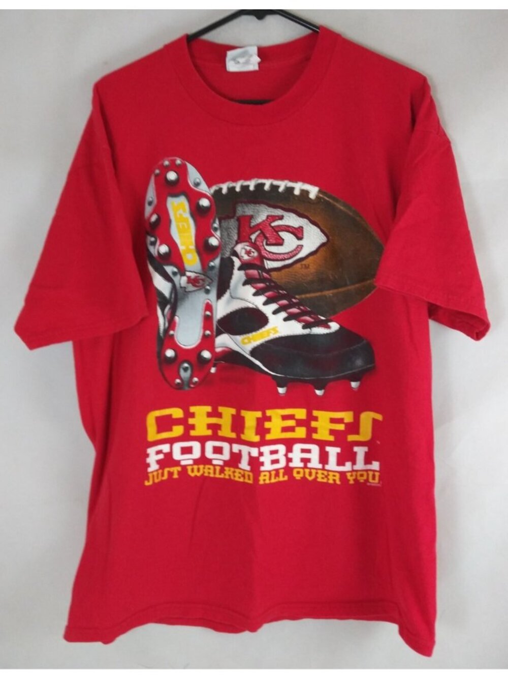 College Concepts NFL Chiefs Football Just Walked All Over You T-Shirt XL Rare